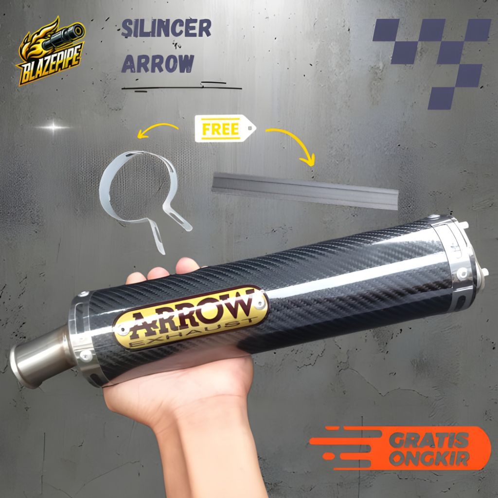 Silincer Knalpot Racing Arrow 2Stroke FizR Alfa Ninja R RR SS Rxking Alfa Sigma Crystal Tornado Brav
