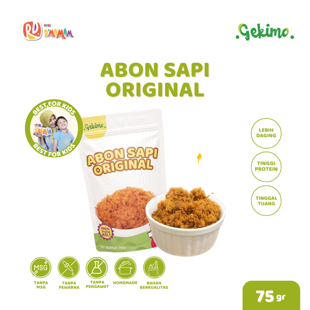 

D'MAMAM SBY Abon Sapi Anak MPASI 75g Travel Friendly Bebas Pengawet & MSG Gekimo