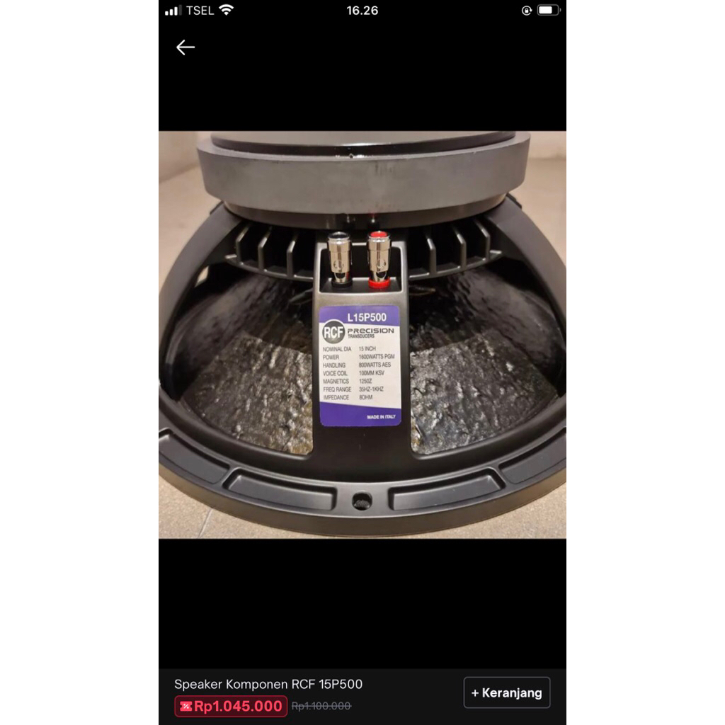Speaker komponen RCF 15P500