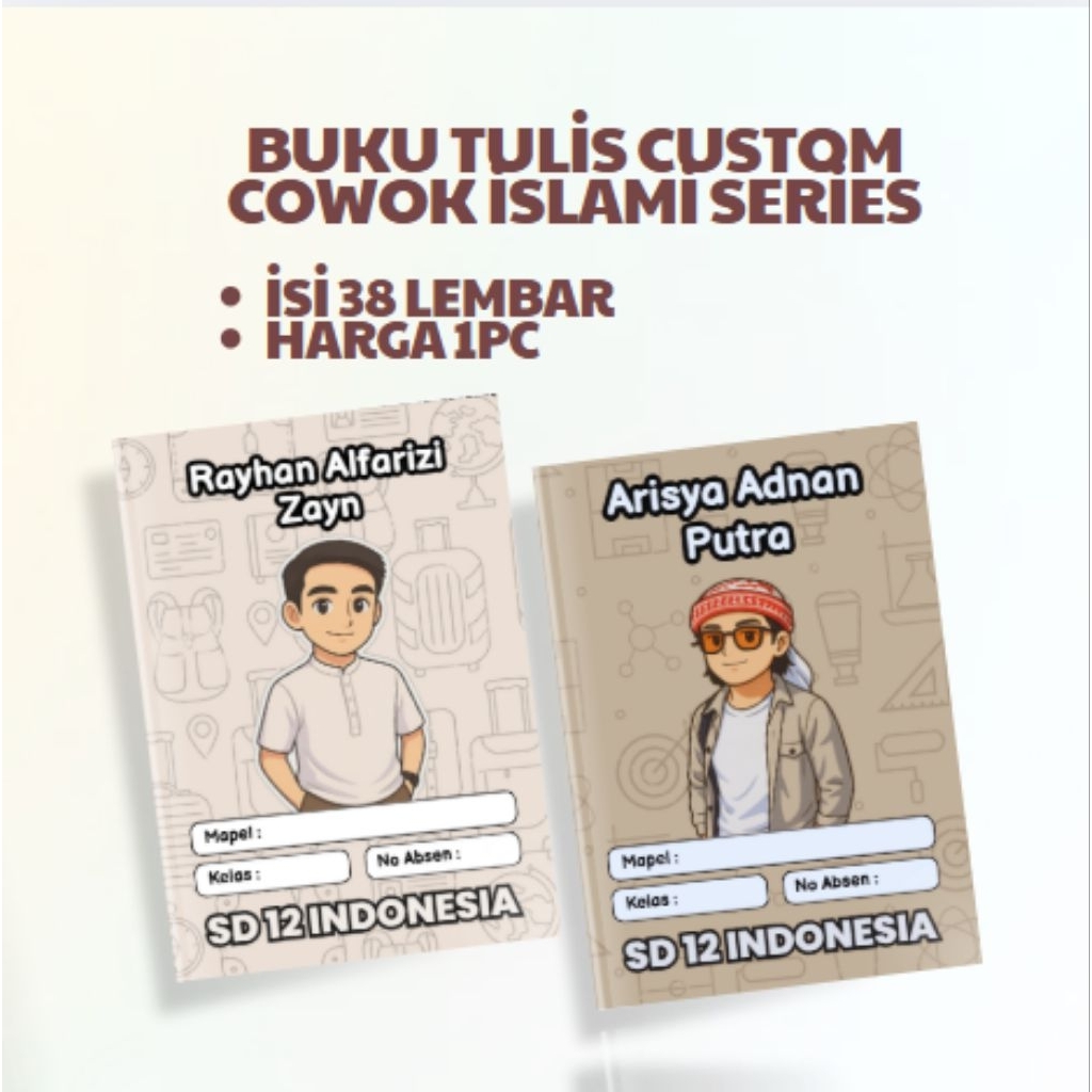 

Buku Tulis Custom Animasi Cowok Islami 38 Lembar/Buku Tulis, Buku Tulis Anak