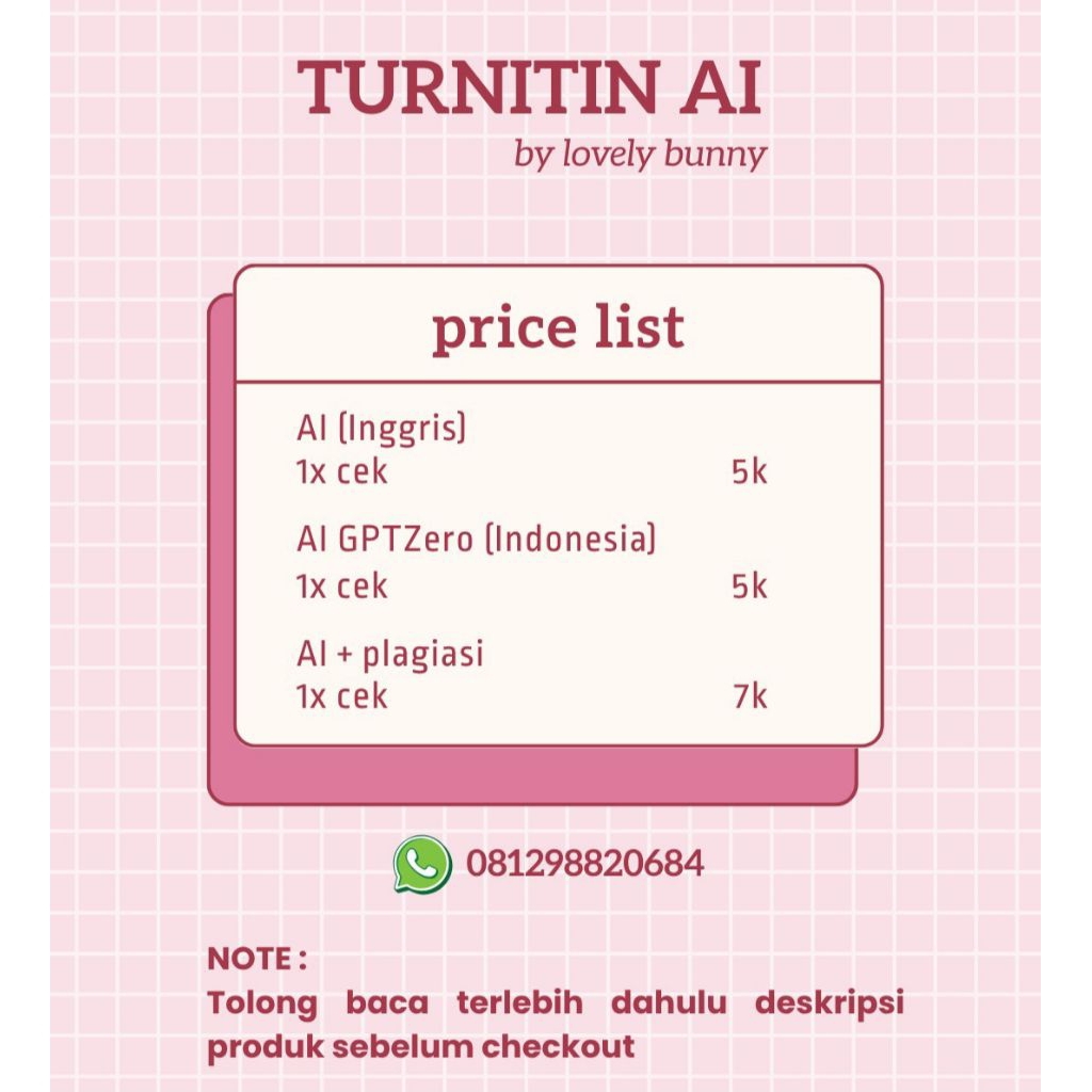 Premium Cek Turnitin + Ai Inggris Atau Indonesia (Free Request Filter) Original