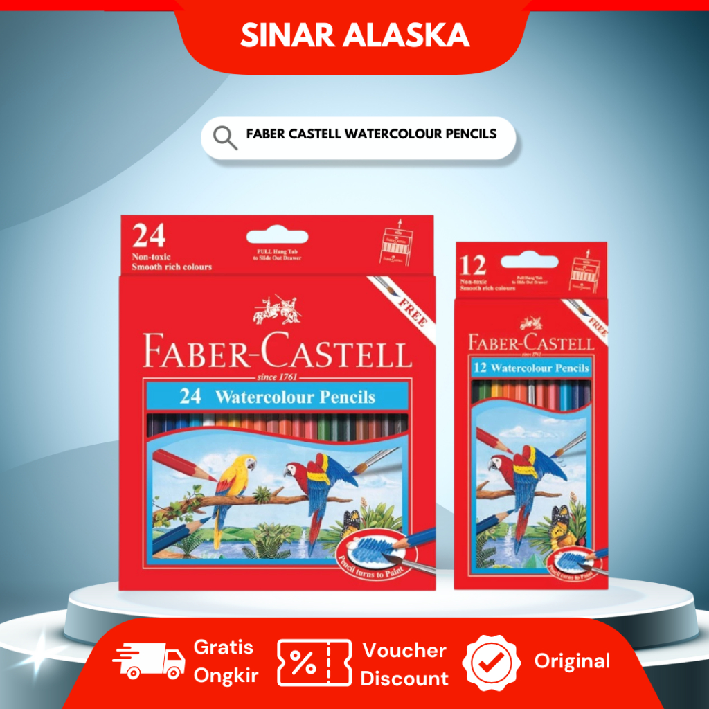 

Watercolour Pensil Faber Castell 12/24 Warna/ Pensil Warna (set)