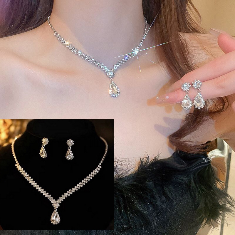 Perhiasan Pesta 1 Set Kalung dan Anting - Aksesoris Pesta