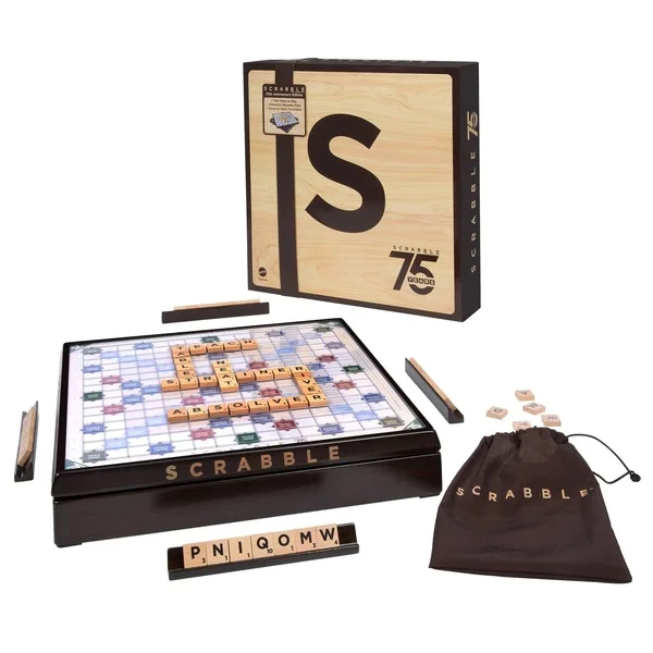 Mattel Scrabble 75th Anniversary Magnetic Board Game - Family Educational Game