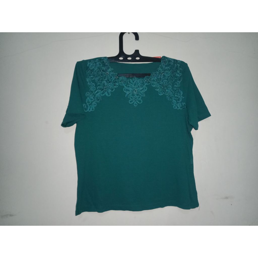 Kaos wanita Warna Hijau Tosca