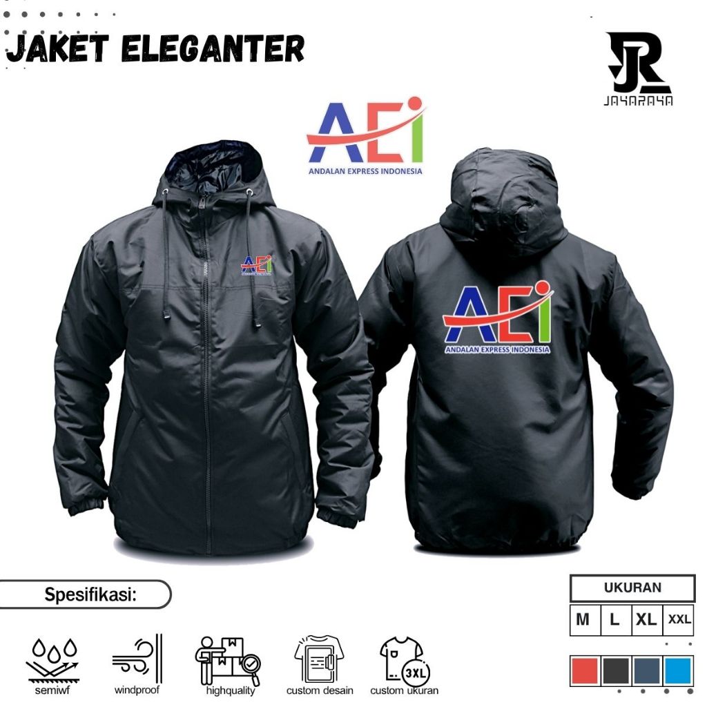 JAKET CUSTOM AEI PARASUT WF JAKET ANDALAN EXPRESS INDONESIA JAKET PRIA CUSTOM