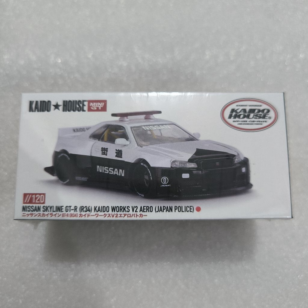 MINI GT KAIDO NISSAN SKYLINE GT-R R34 KAIDO WORKS V2 AERO JAPAN POLICE