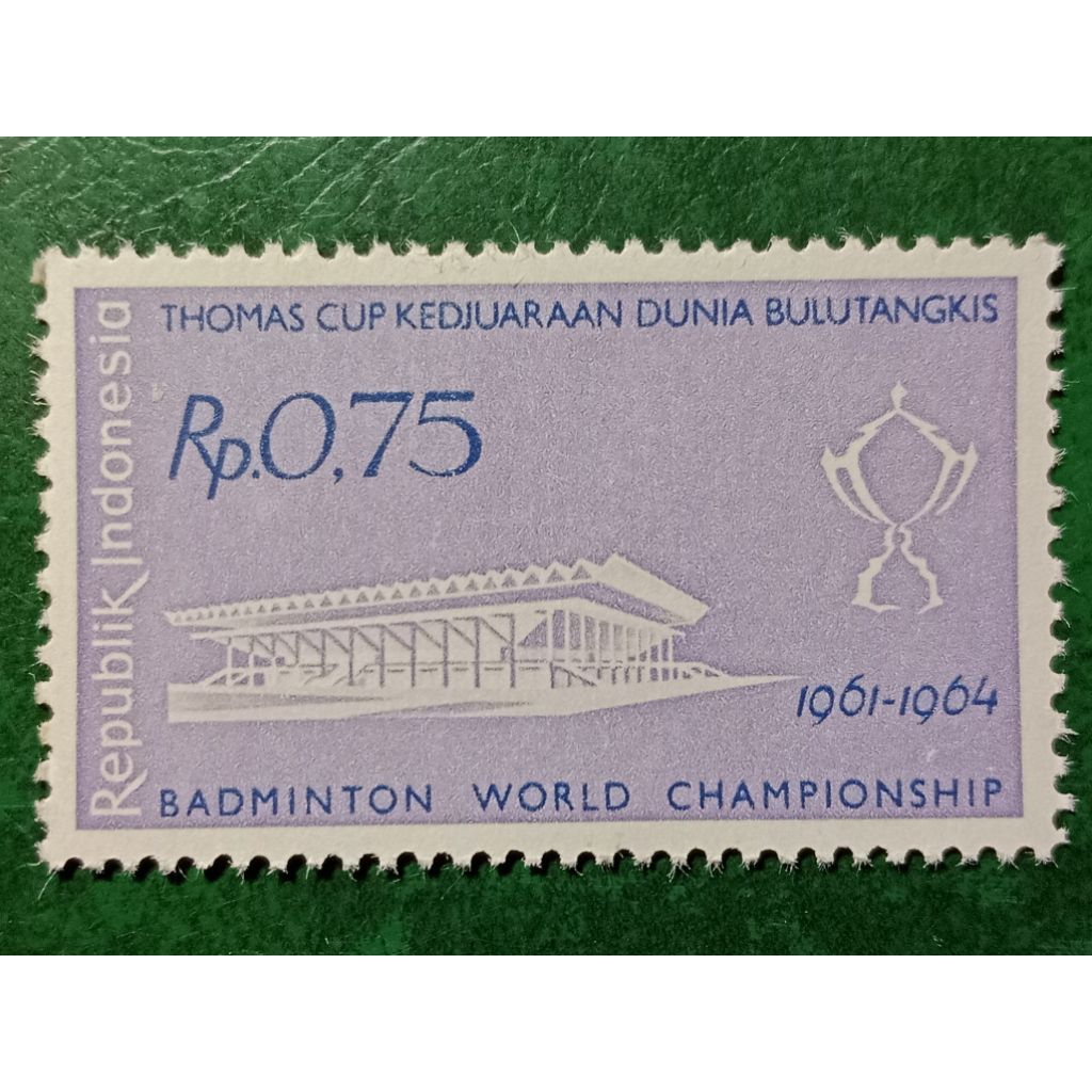 

Prangko Indonesia 75 Sen Thomas cup Tahun 1961 UN USED