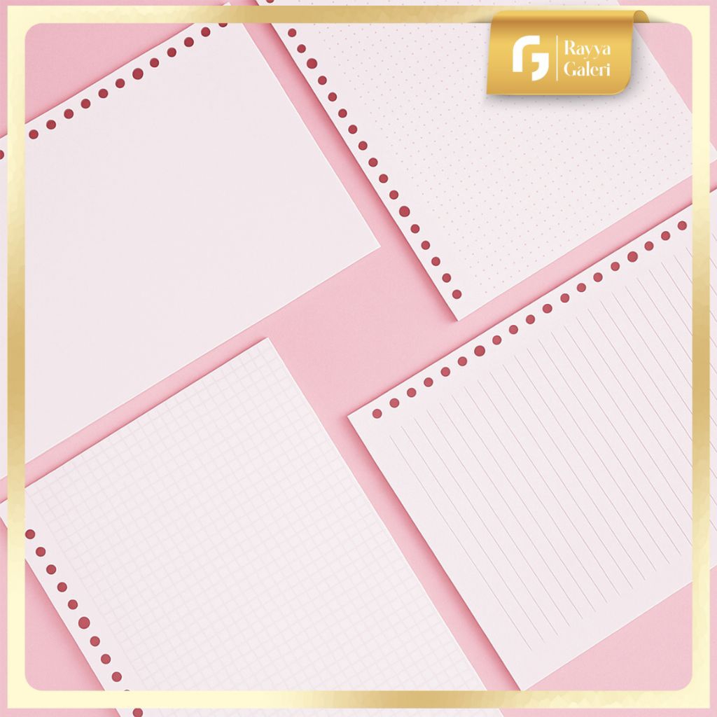 

Ready Loose Leaf A5 Refil kertas putih bergaris dan Polos 20 Lubang 70gsm kertas isi Binder Loose leaf