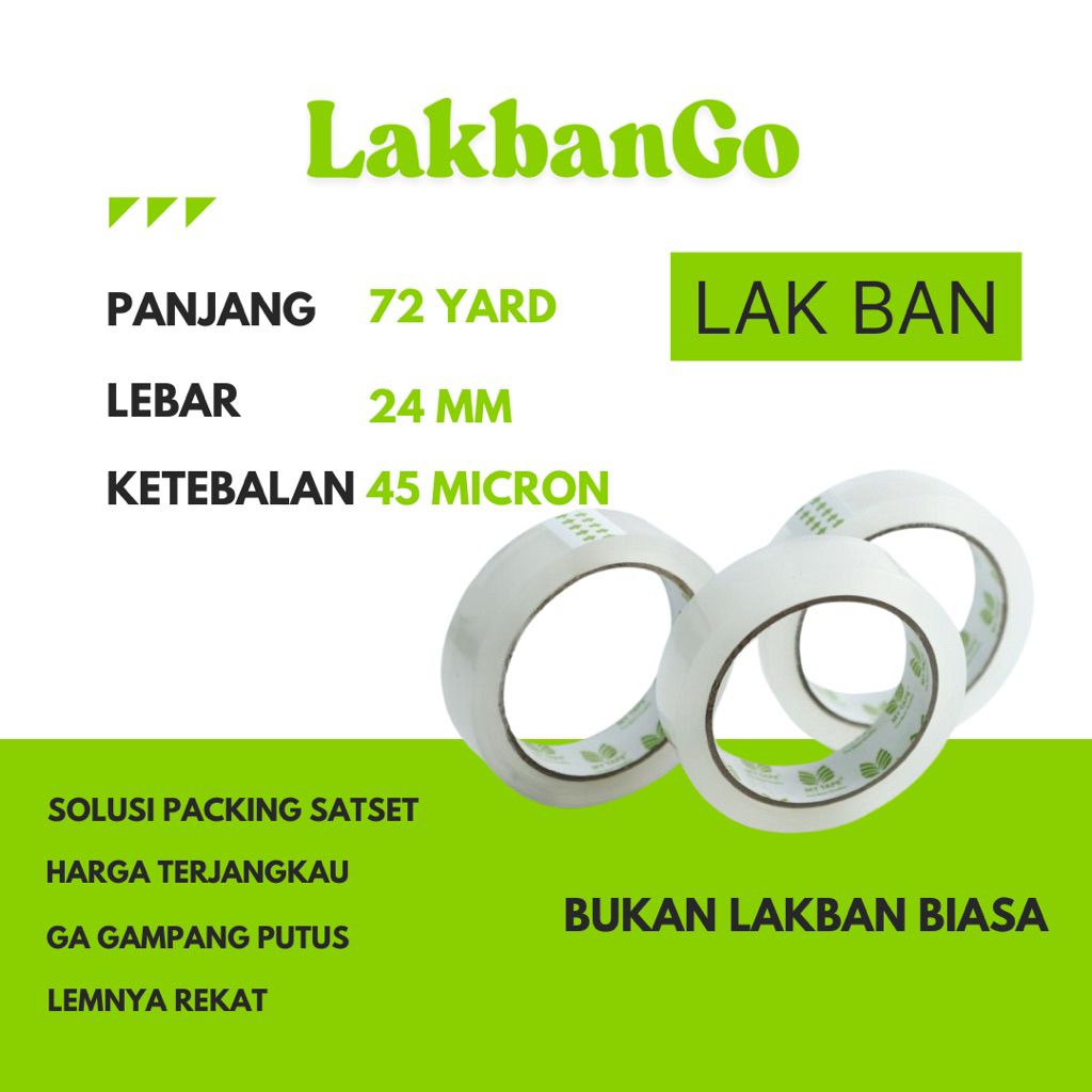 

Lakbango Lakban / Selotip Bening 24 x 72 yard 45 micron merk MY Tape Lakban Tape Selotip Isolasi