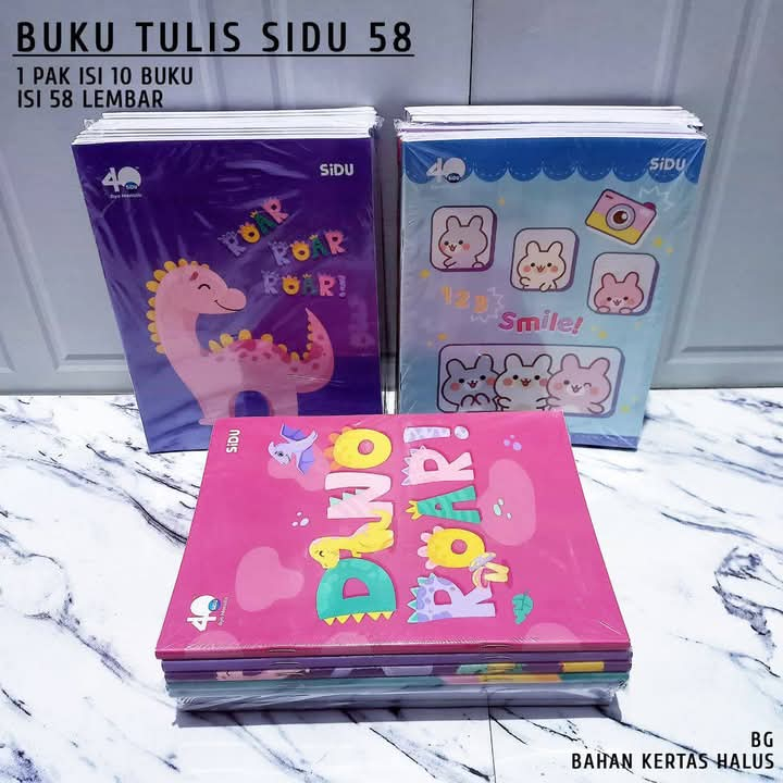 

PAKET BUKU TULIS SIDU 58 || BUKU SIDU 1PAK(10pcs) / Buku Tulis Sido 58 Lembar 1 Pack