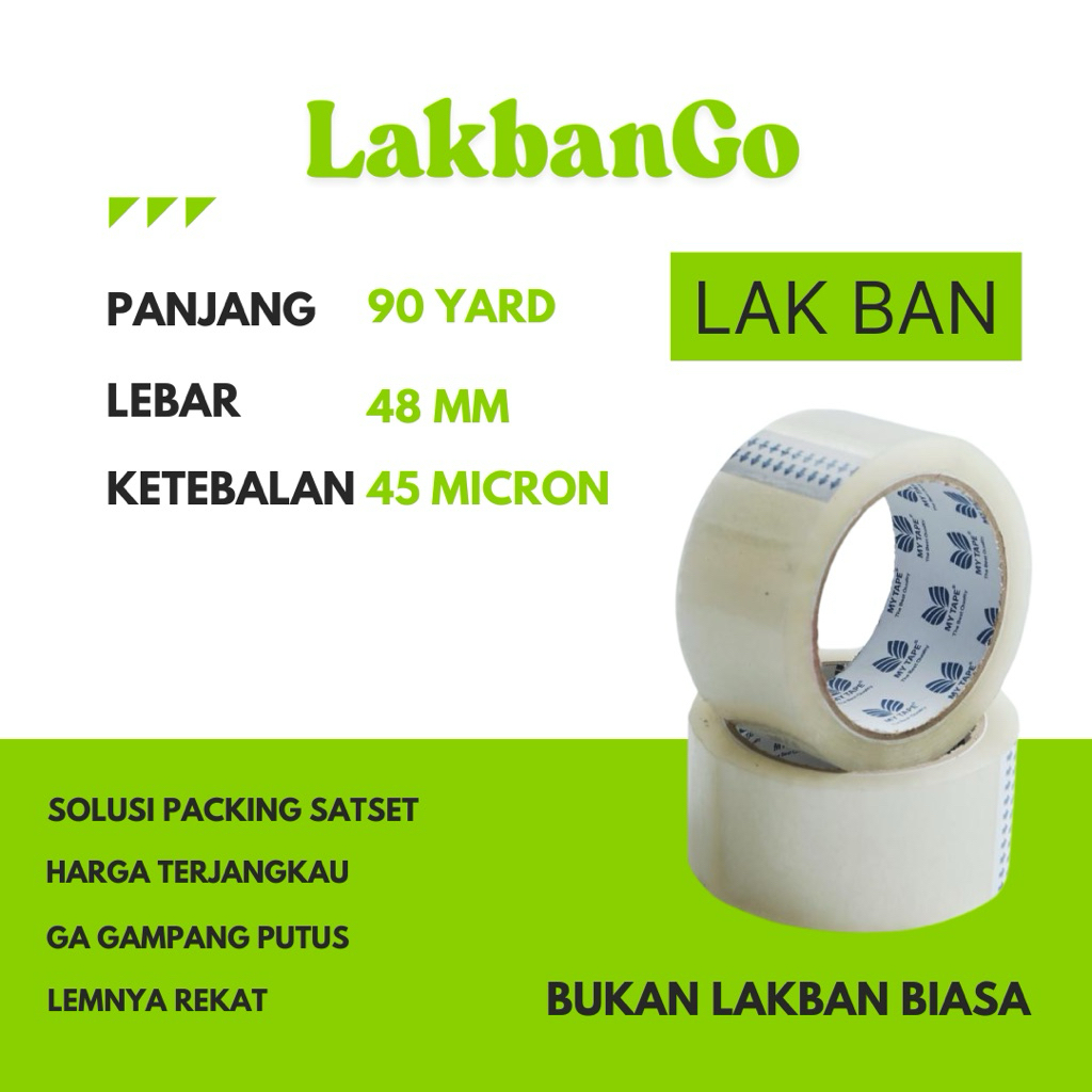 

LakbanGo Lakban Grosir Bening / Coklat 45 x 90 yard 45 micron merk MY Tape Lakban Tape Selotip Isolasi
