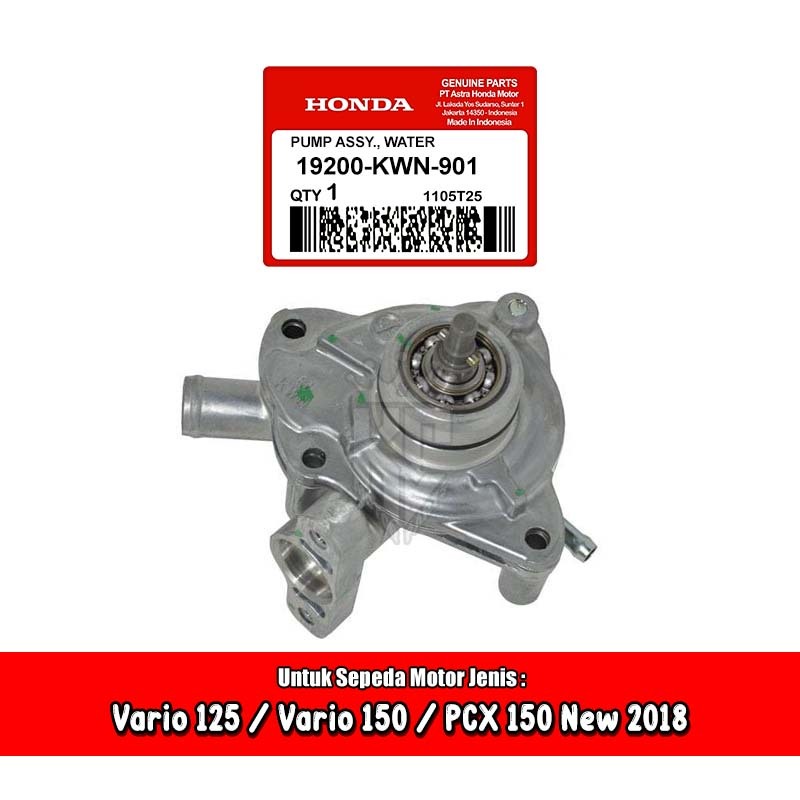 Water Pump Pompa Air Radiator Honda Vario Techno 125 150 LED PCX ADV 150 New 19200-KWN-901