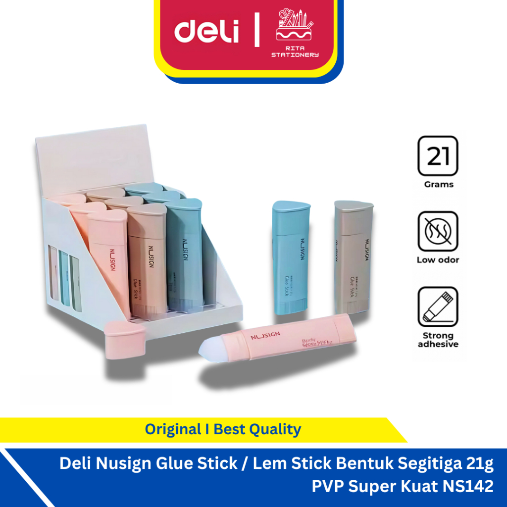 

Deli Nusign Glue Stick / Lem Stick Bentuk Segitiga 21g PVP Super Kuat NS142