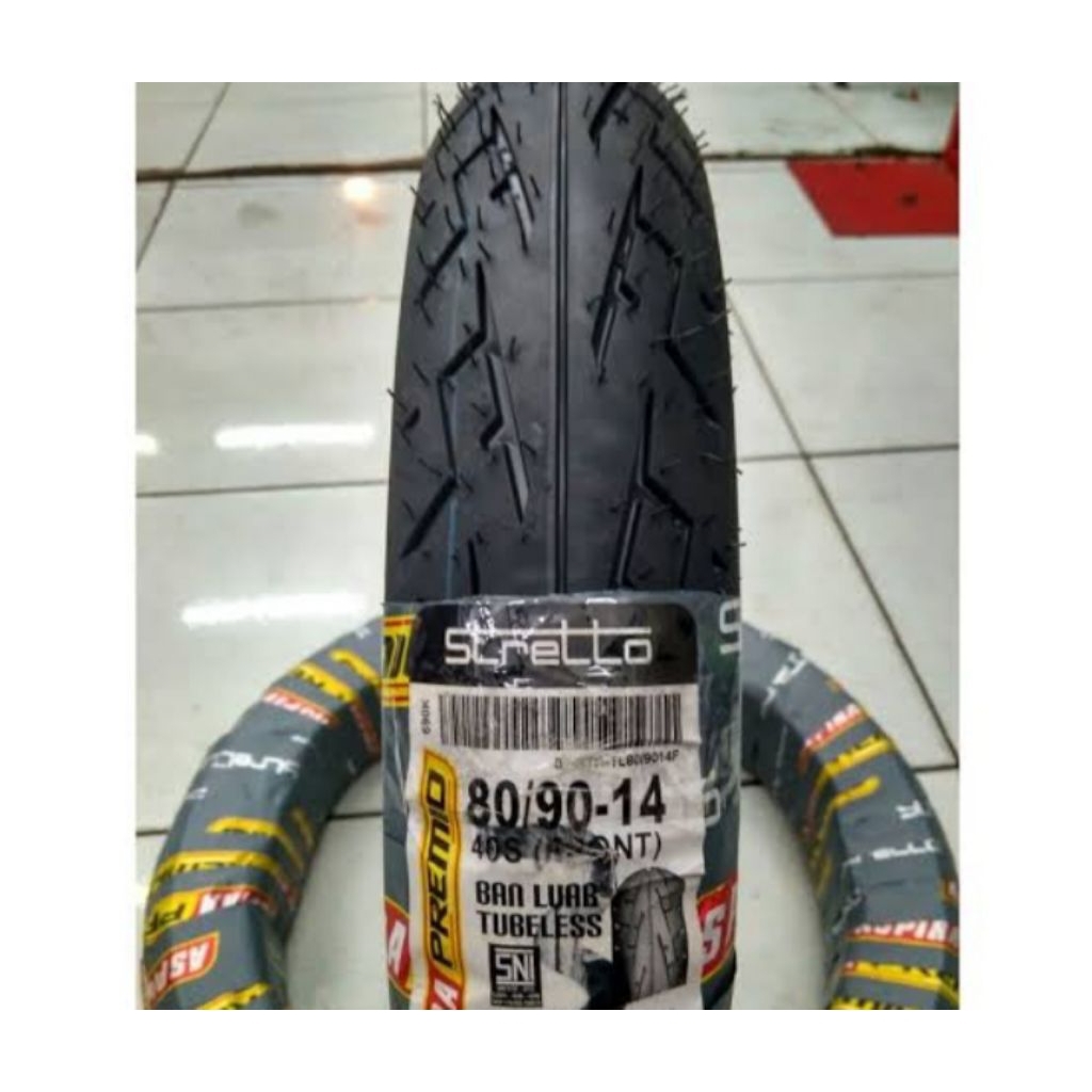 Ban motor merek aspira premio stretto ukuran 80/90 ring 14 tubles
