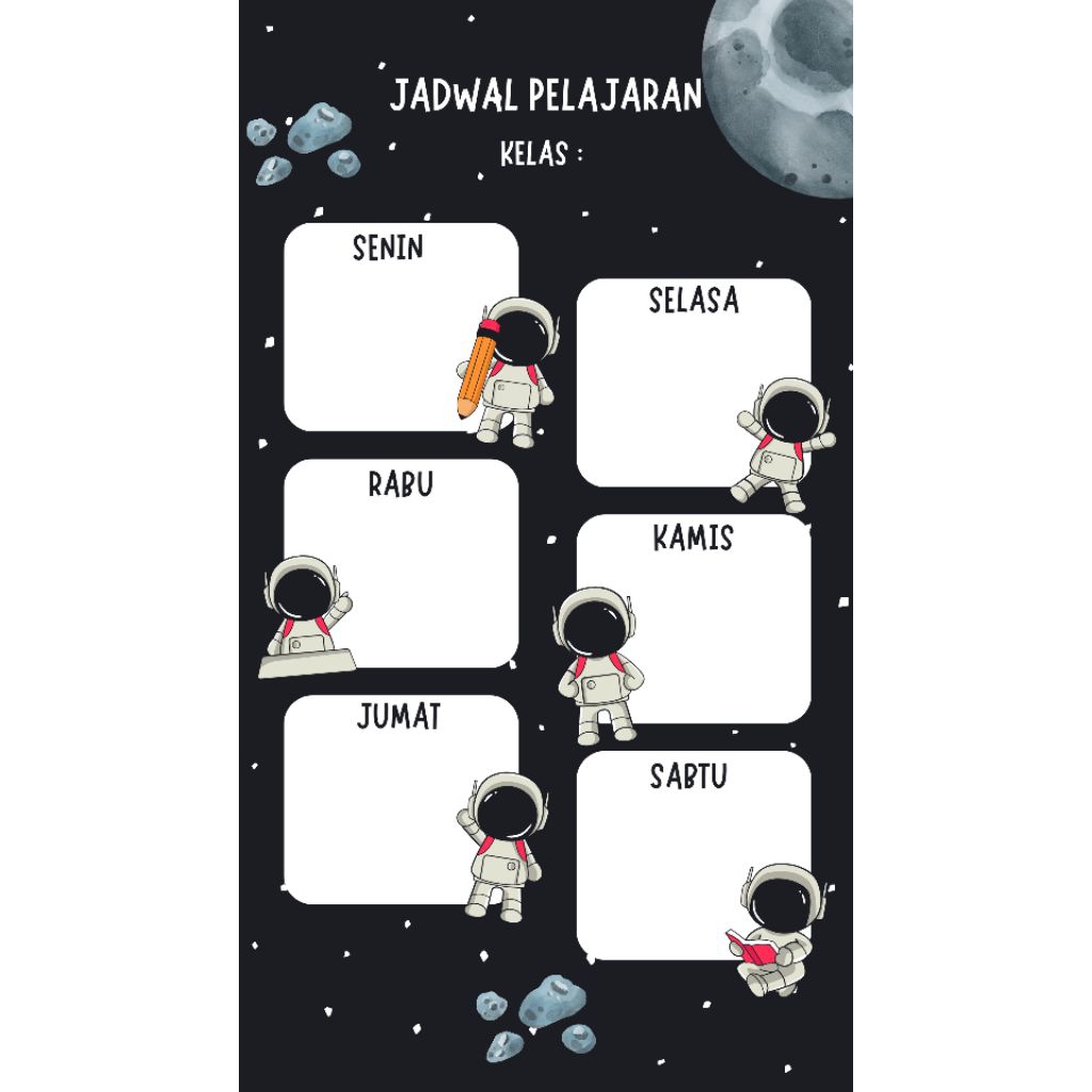

Jadwal mata pelajaran ukuran A3+