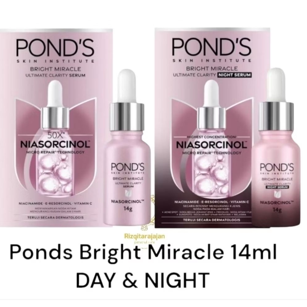 Ponds Serum Bright Miracle Niasorcinol 14ml ,Serum Siang dan malam