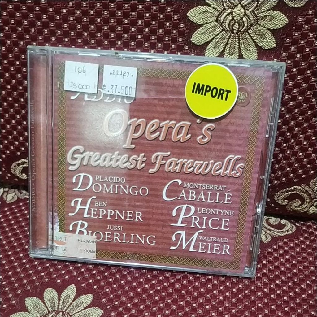 kaset cd import addio opera's greatest farewells
