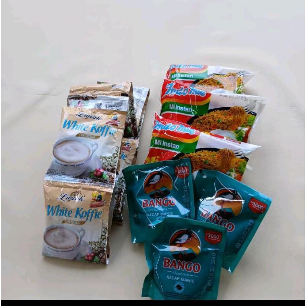 

PAKET HEMAT 10 PCS LUWAK WHITE KOFFIE + 3 PCS INDOMIE GORENG + 3 PCS KECAP BANGO