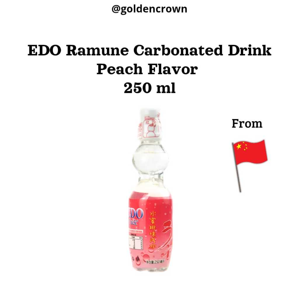 

EDO Ramune Carbonated Drink Peach Flavor / Minuman Berkarbonasi Rasa Persik 250ml