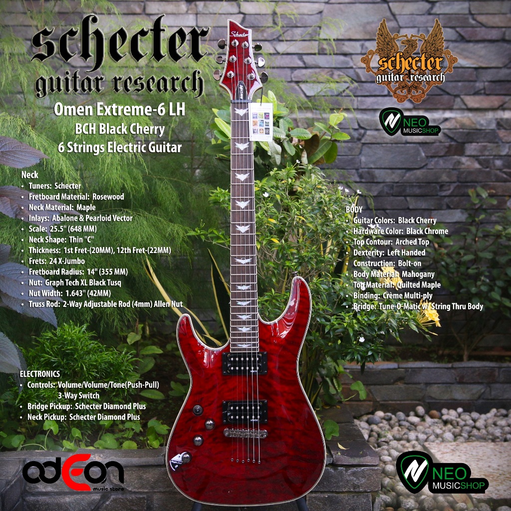 Schecter Omen Extreme 6 LH BCH Left Hand 6 Strings Electric Guitar