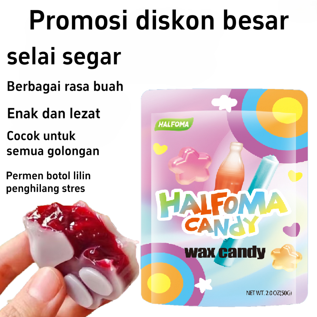 

Permen lilin Lezat dan lezat Penghilang stres Gaya lucu dan unik Camilan ramah anak50g/32 buah