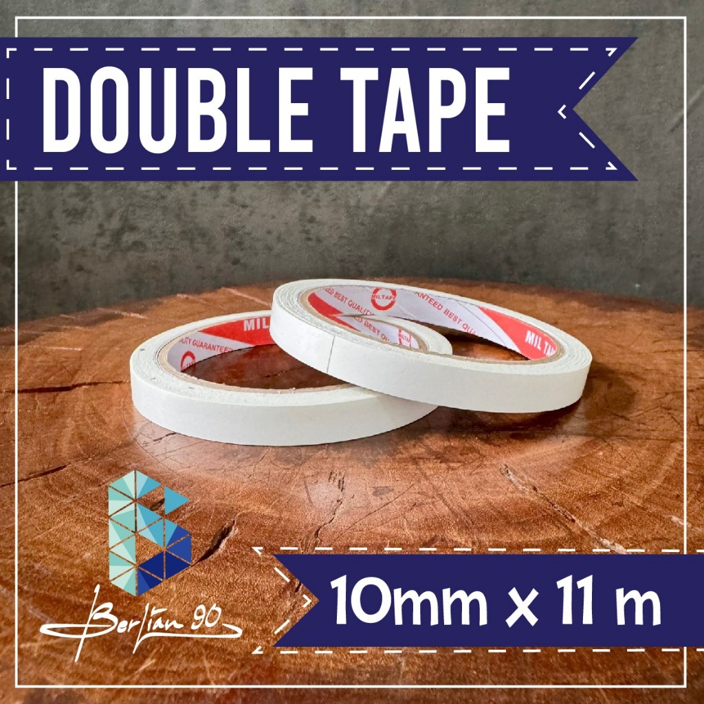 

Double Tape MT 10 Mm Premium ( 1 Dus ) / Double Tape Putih Perekat Kertas 2 in 1 Kuat Termurah