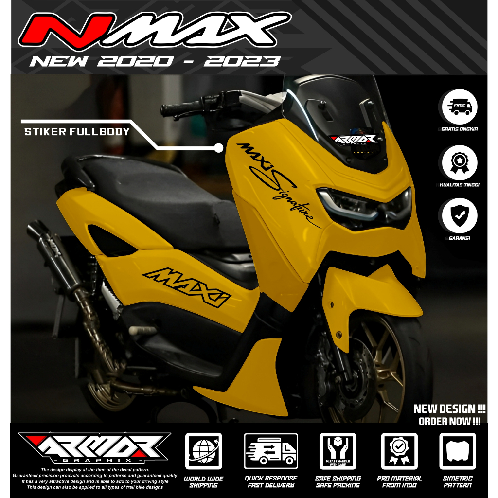 ( COD ) Terbaru Decal Sticker Nmax New 2020 2021 2022 2023 Full Body Simpel Polos Gradasi - STIKER N
