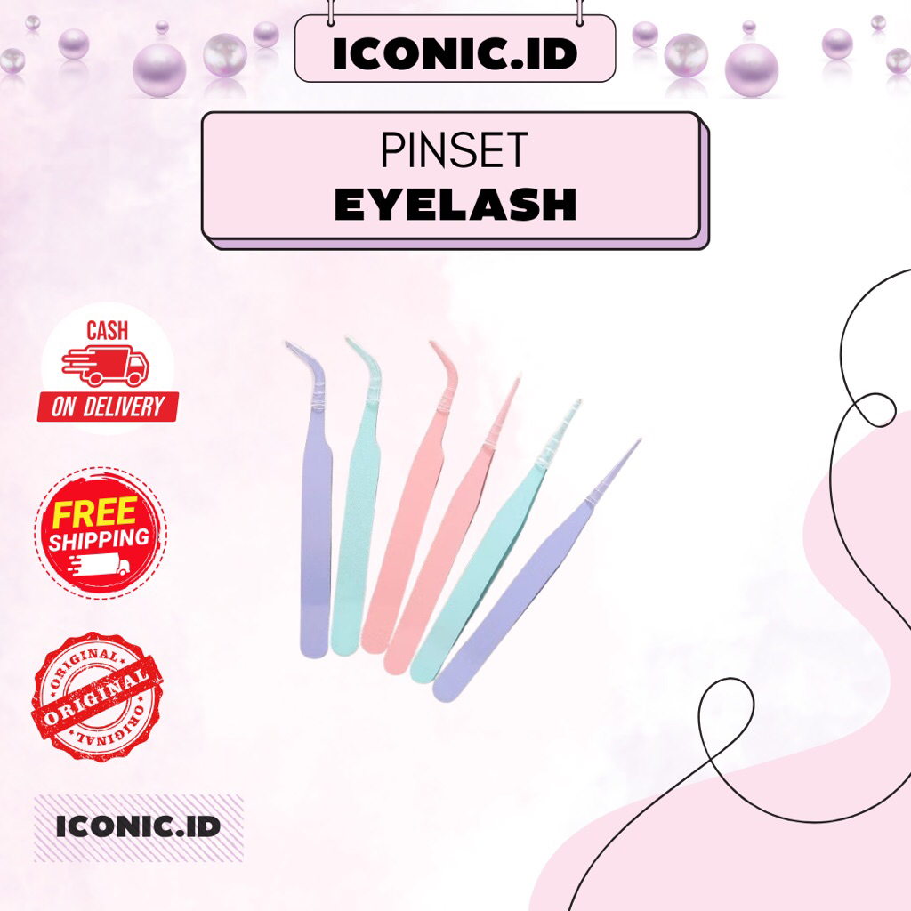 Iconic.id-Pinset Eyelash / Pinset Bulu Mata / Pinset Bulu Mata Eyelash / Pinset Eyelash Bulu Mata