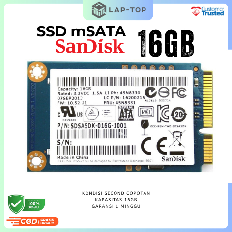 SSD mSATA SANDISK 16GB Second ORIGINAL