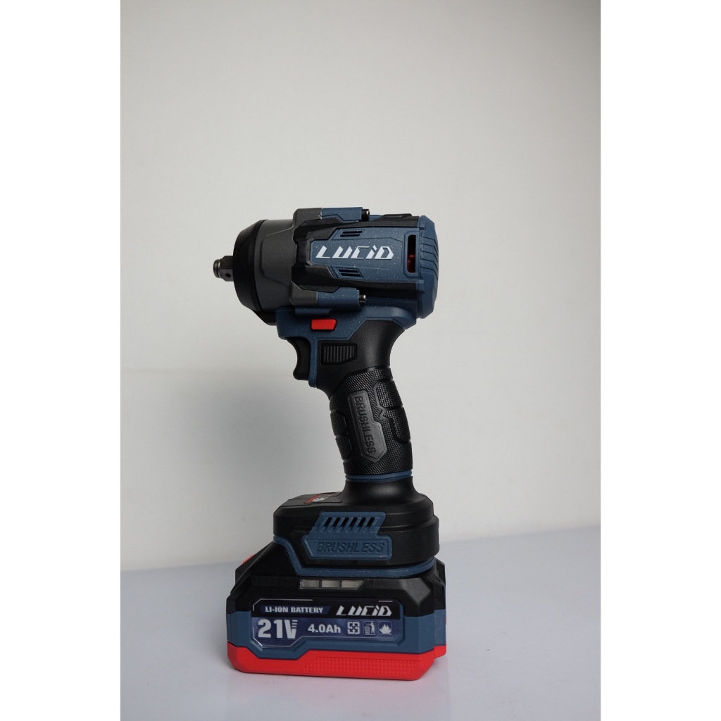 LUCID Bor LH-500, 2 Baterai 21V/4.0 Ah | Mesin Bor Impact Wrench Brushless Tanpa Kabel | Bor Baut/Mu