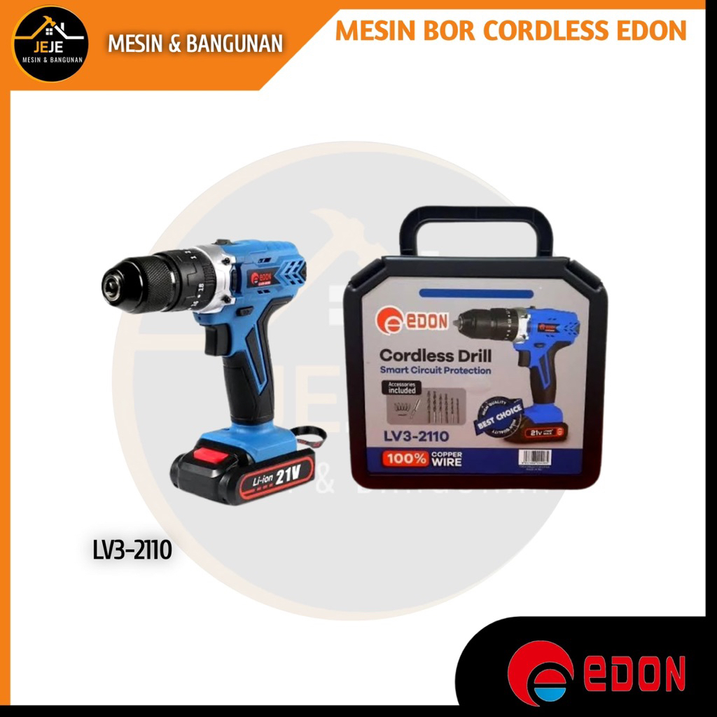 Mesin Bor Cordless Edon LV3 2110