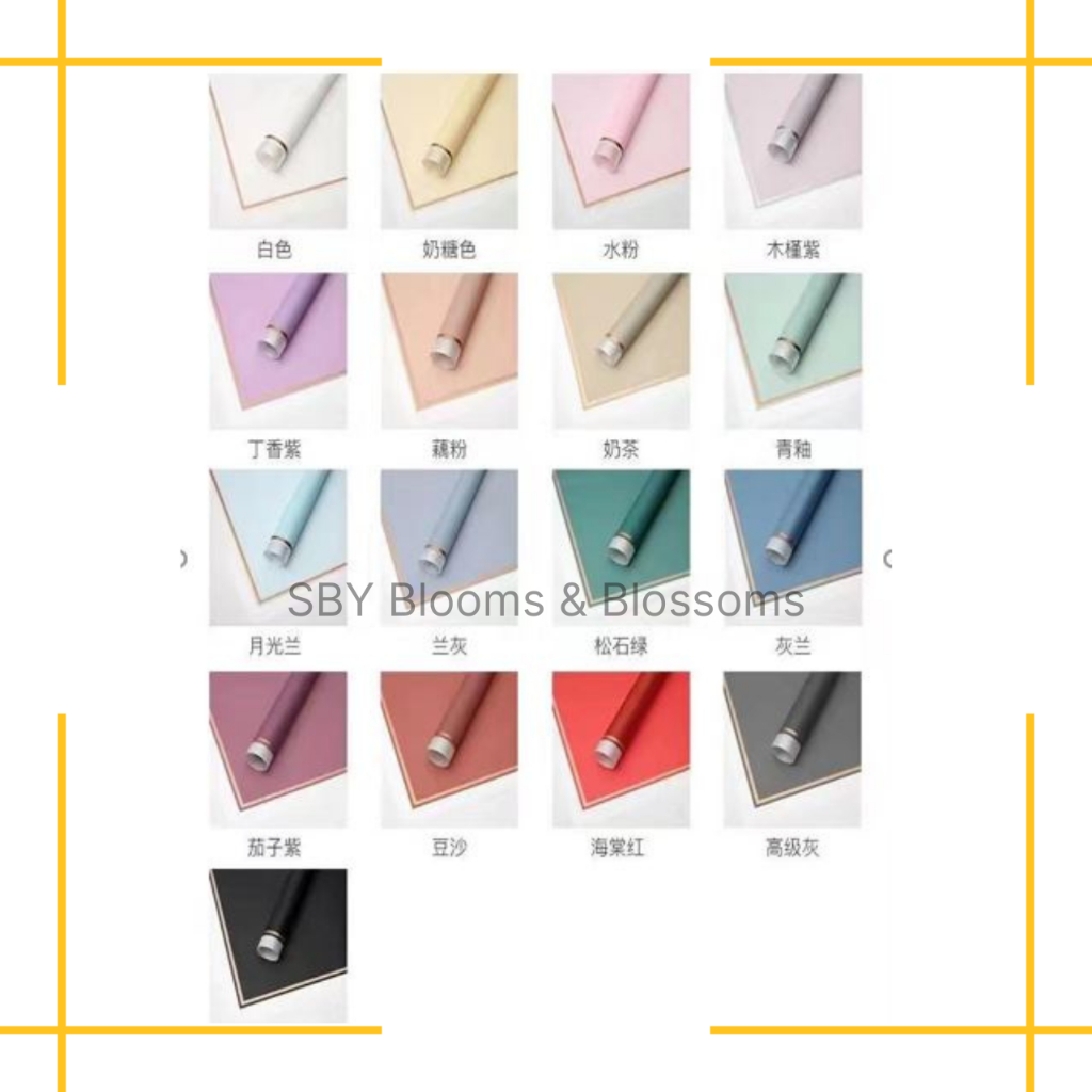 

KB6013 20LEMBAR Kertas bunga cellophane flower wrapping Paper Varian List Gold Frame Transparan Florist