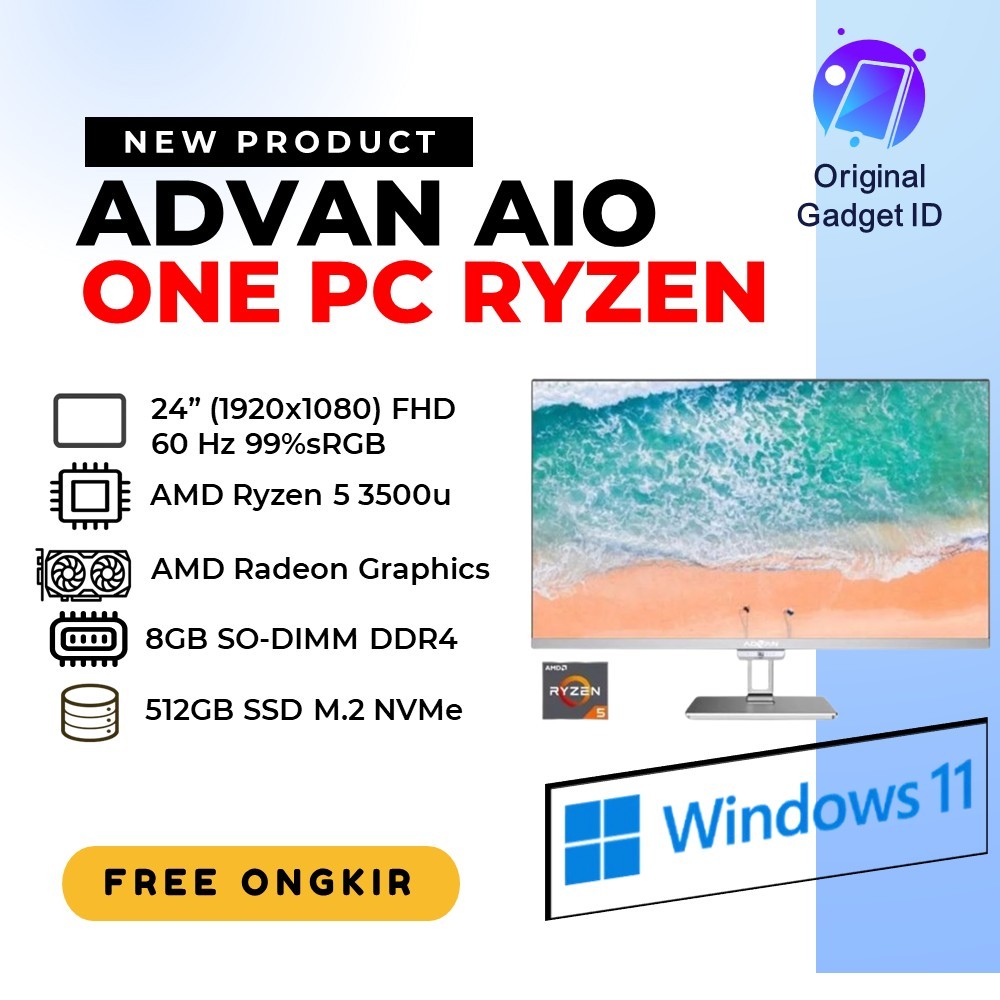 ADVAN All In One PC AIO OnePC AMD Ryzen 5-3500 ( Garansi Resmi )