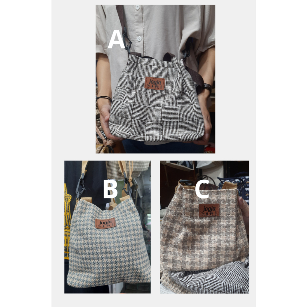 SUPLIER JOGJA / TAS MAGNET SLING BAG GONI/ TAS TENTENG OLEH OLEH JOGJA