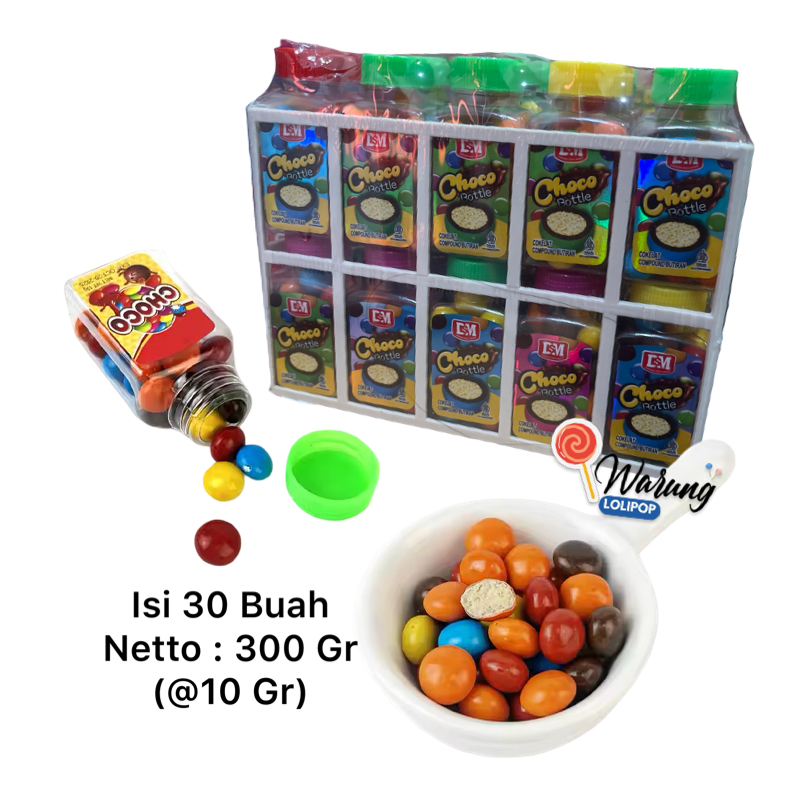 

Choco Bottle DSM 30x10gr – Snack Cokelat Biskuit dalam Botol