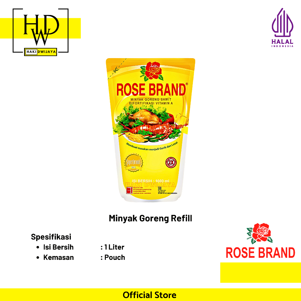 

[1 Liter] Rose Brand Minyak Goreng Refill