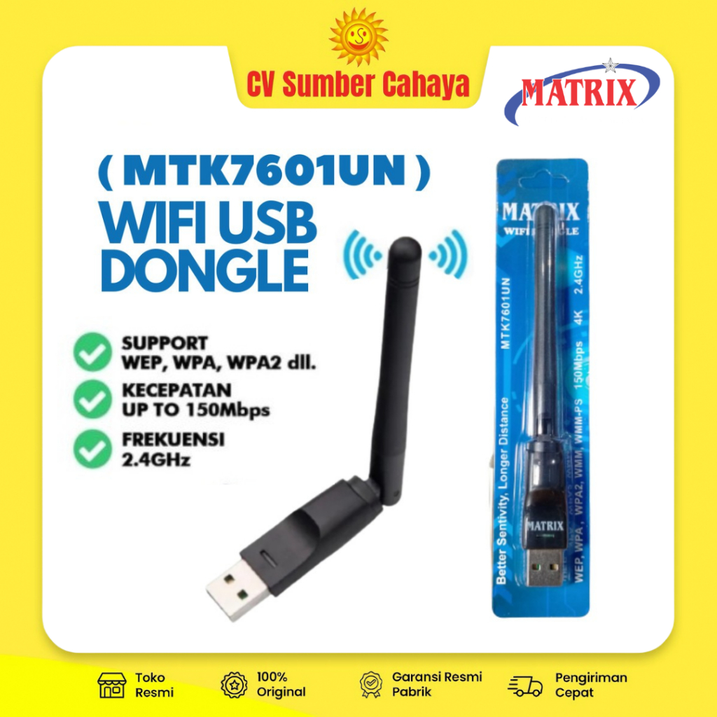 Dongle Matrix USB Wifi Receiver HD Adapter 150Mbps MTK7601UN MTK7601