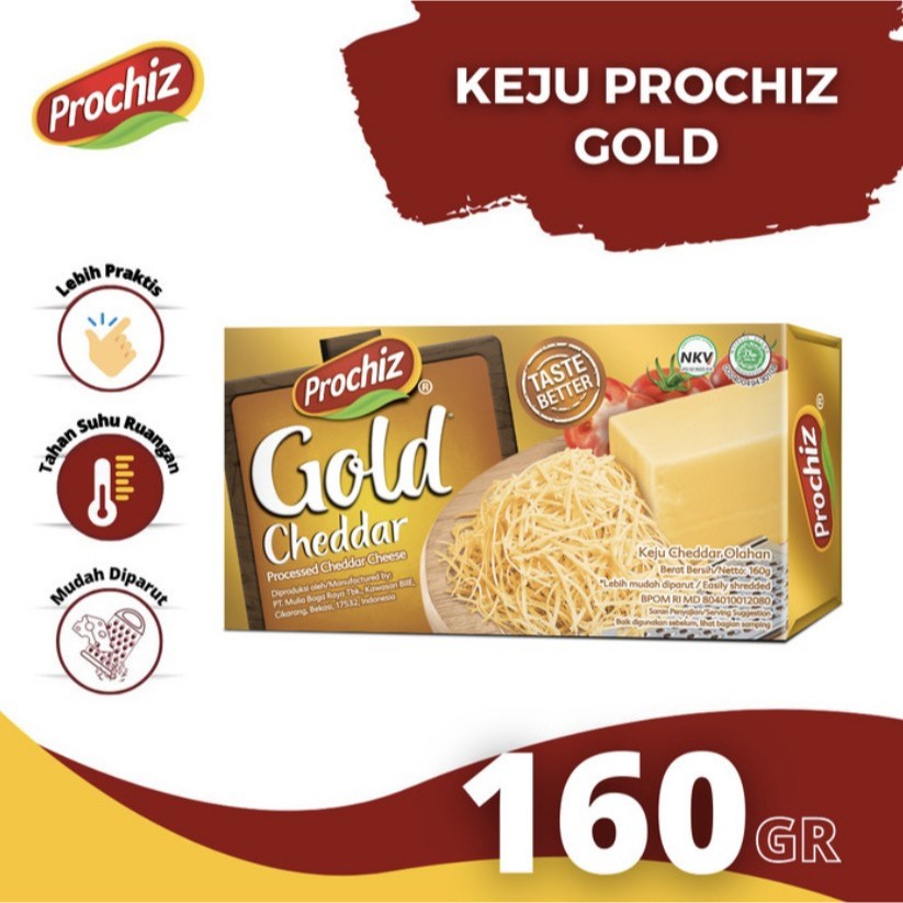 

[oddsolshop] pekanbaru/Prochiz Gold Cheddar Cheese 160GR Keju Cedar Untuk Diparut