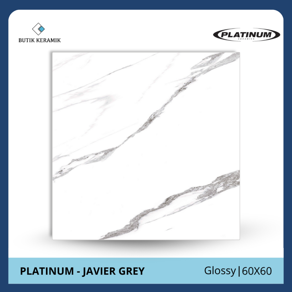 Keramik 60x60 Glossy | Platinum | Javier Series | Glossy | Grade A / KW 1 | Keramik Lantai I Keramik