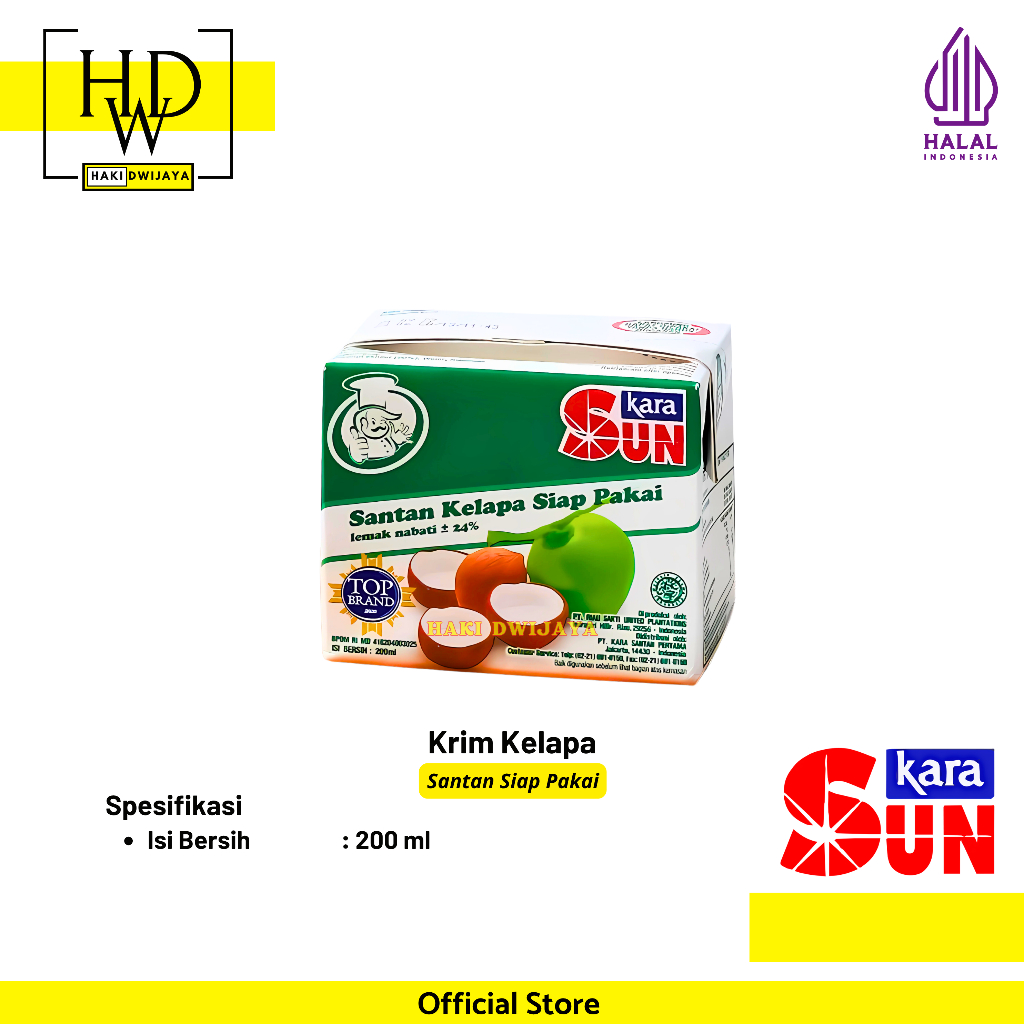 

[200ml] Sun Kara Krim Kelapa / Santan Siap Pakai / Coconut Cream