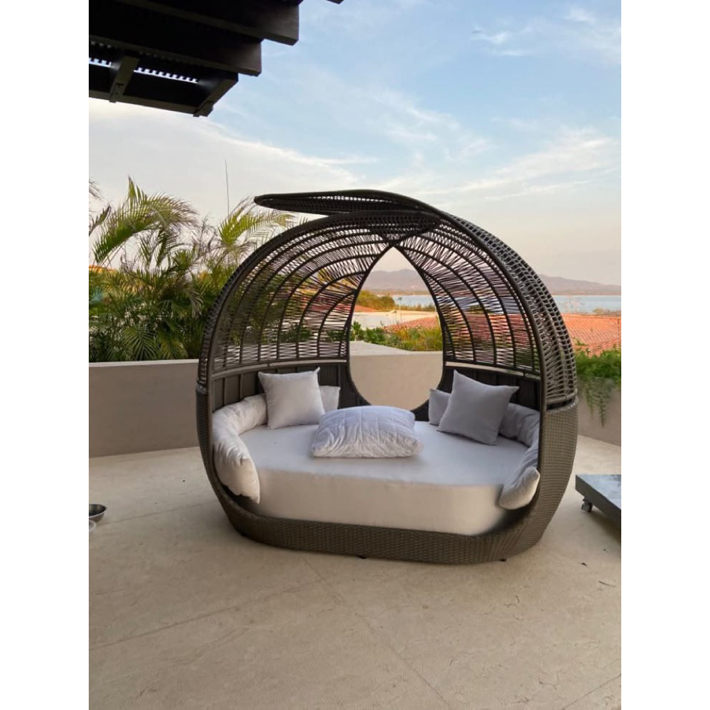 Deybed rotan jumbo terbaru gazebo rotan outdoor modern