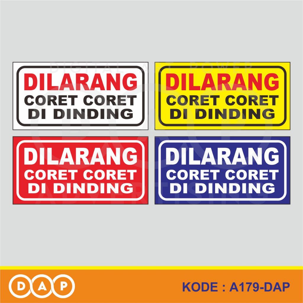 

A179 - Acrylic Sign, Stiker Akrilik Dilarang Coret-Coret di Dinding, Tahan Air, dan Bisa Custom