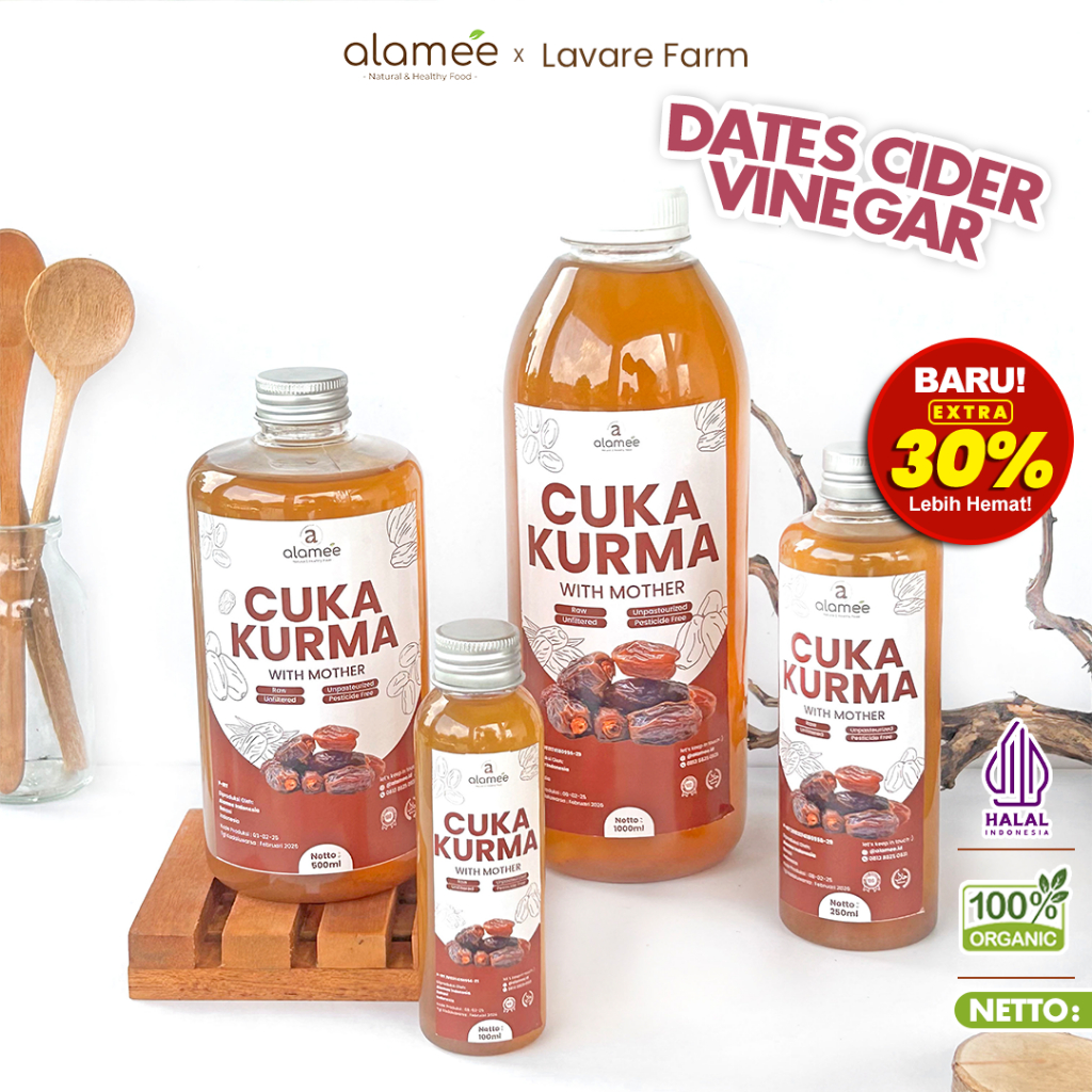 

ALAMEE Cuka Kurma With Mother Original Dates Cider Vinegar Fermentasi Probiotik Herbal BUMA