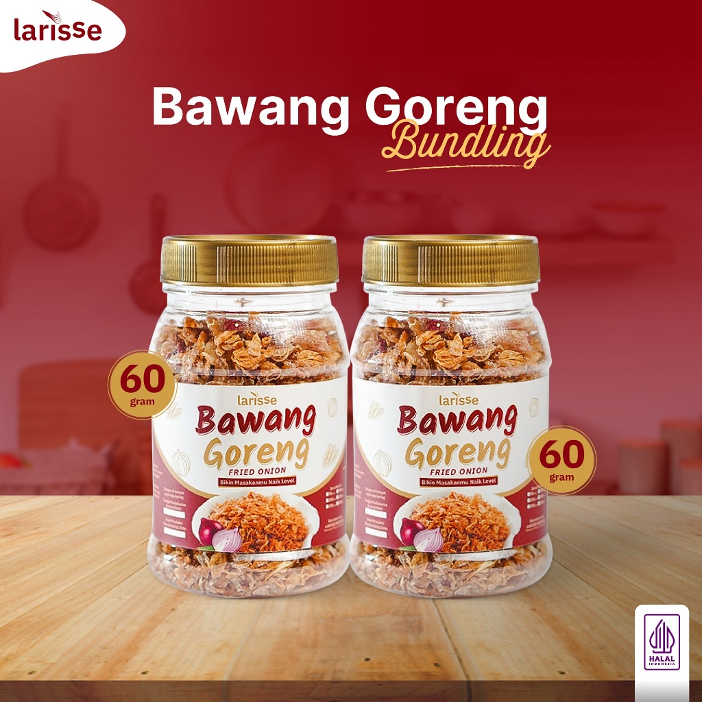 

LARISSE Paket Bawang Goreng 2 Pack - Bawang Merah Goreng Asli 160 Gr