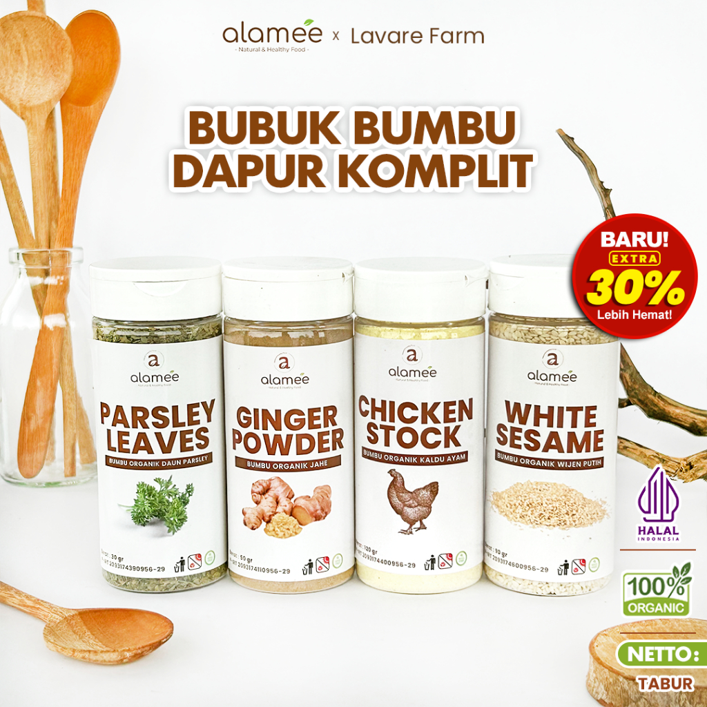 

ALAMEE Bumbu Dapur Bubuk Lengkap Bawang Bombay Lada Hitam Seasoning Powder Organik Praktis Pakai