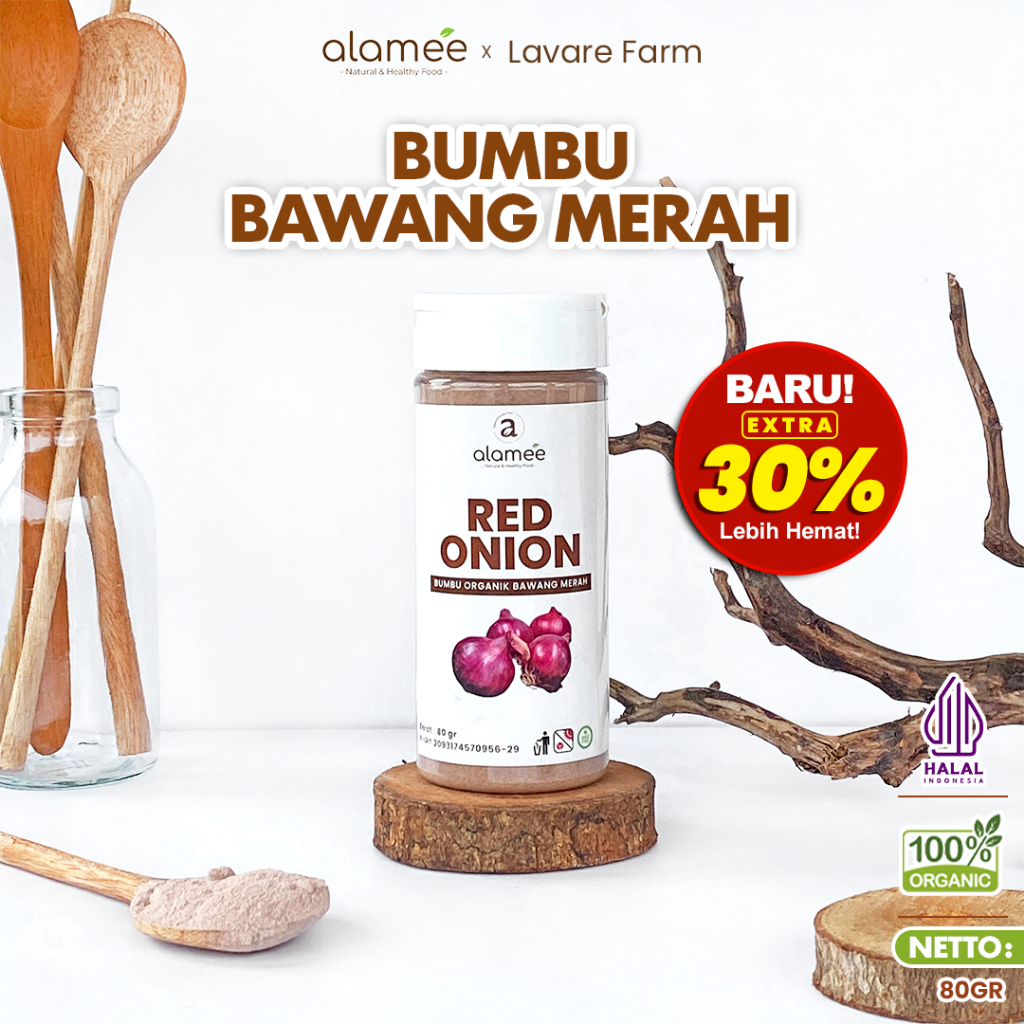 

ALAMEE Bawang Merah Bubuk Red Onion Seasoning Powder Bumbu Dapur Organik Masak Tanpa Campuran 80g BUMA