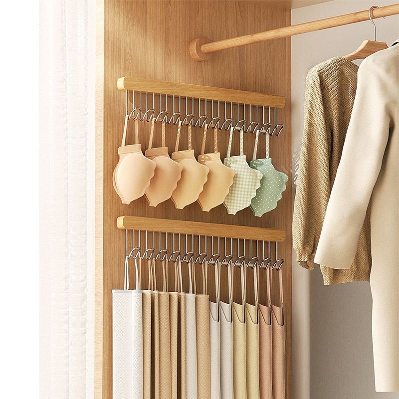 Rel Geser Telescopic Hook Hanger Rak Pengering Lemari Pakaian Tarik