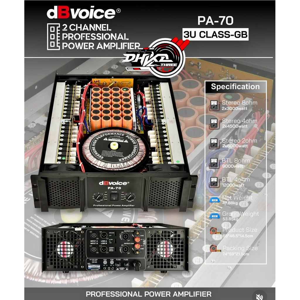 POWER AMPLIFIER DBVOICE PA 70 CLASS GB / Power Amplifier Db Voice Pa 70 Class Gb / Power Amplifier D
