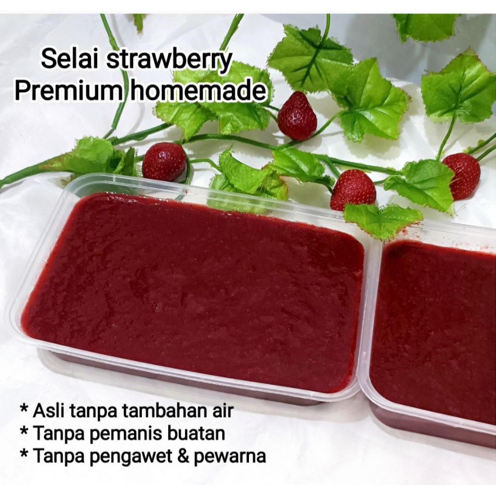 

Selai strawberry homemade / less sugar / jam premium asli